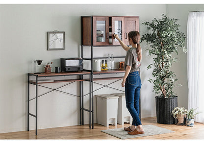 食器棚 ゴミ箱上収納 幅94cm 奥行40cm おしゃれ 北欧 スチール 収納棚 ラック キッチンボード キッチン収納 レンジ台 オープン収納 キッチンキャビネット 新生活 一人暮らし(代引不可)