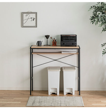 キッチンカウンター ゴミ箱上収納 幅93.5cm 奥行39.7cm おしゃれ 北欧 オープン収納 キッチンラック 作業台 レンジ台 カウンター 新生活 一人暮らし(代引不可)