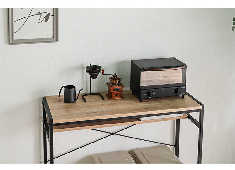 キッチンカウンター ゴミ箱上収納 幅93.5cm 奥行39.7cm おしゃれ 北欧 オープン収納 キッチンラック 作業台 レンジ台 カウンター 新生活 一人暮らし(代引不可)