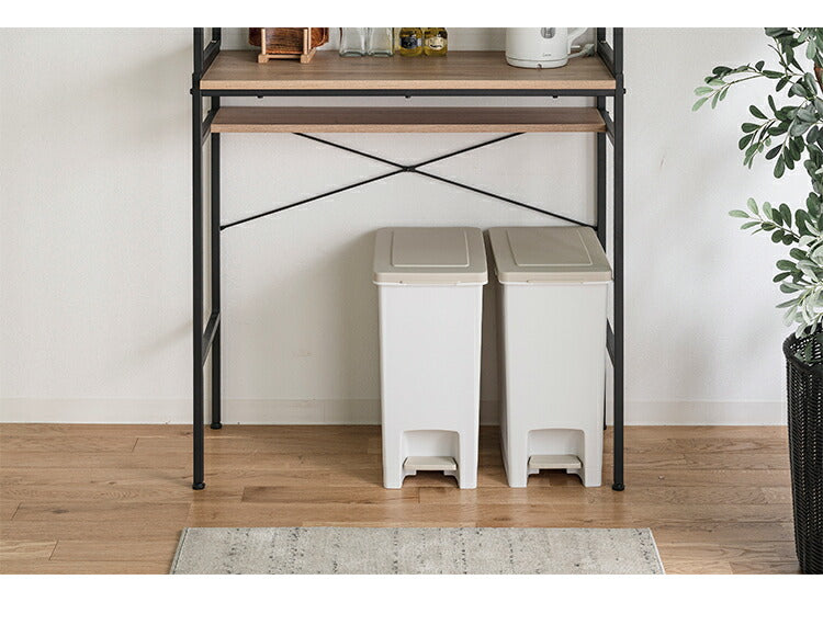 キッチンカウンター ゴミ箱上収納 幅93.5cm 奥行39.7cm おしゃれ 北欧 オープン収納 キッチンラック 作業台 レンジ台 カウンター 新生活 一人暮らし(代引不可)