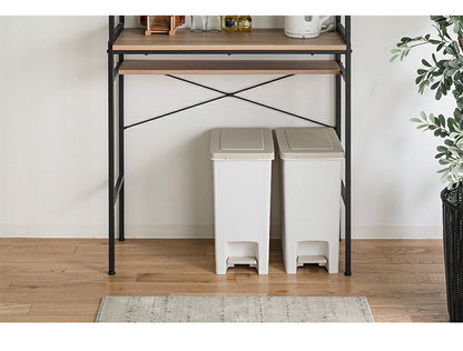 キッチンカウンター ゴミ箱上収納 幅93.5cm 奥行39.7cm おしゃれ 北欧 オープン収納 キッチンラック 作業台 レンジ台 カウンター 新生活 一人暮らし(代引不可)