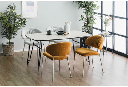 ダイニングチェア デスクチェア リビングチェア ブークレー ファブリック シェル チェアー 椅子 イス 食卓 デザイナーズ家具 一人暮らし ワンルーム 2人暮らし オフィス テレワーク おしゃれ 単品(代引不可)