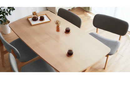 ダイニングセット 4人掛け チェア ダイニングテーブルセット ロータイプ 低め 幅160 高さ65.5 広々座面 ナチュラル ファブリック ビーチ突板 木製 おしゃれ 北欧(代引不可)