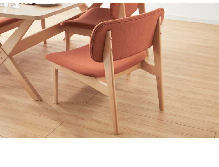 ダイニングセット 4人掛け チェア ダイニングテーブルセット ロータイプ 低め 幅160 高さ65.5 広々座面 ナチュラル ファブリック ビーチ突板 木製 おしゃれ 北欧(代引不可)