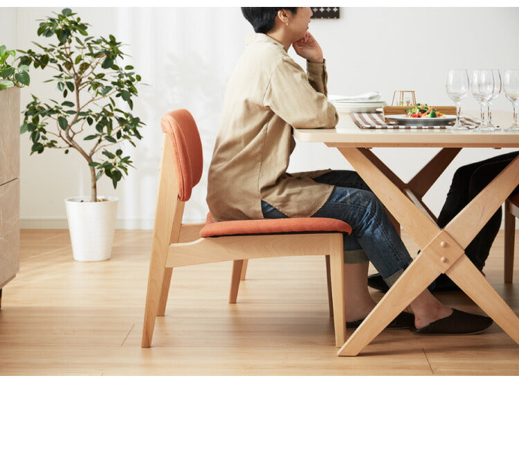 ダイニングセット 4人掛け チェア ダイニングテーブルセット ロータイプ 低め 幅160 高さ65.5 広々座面 ナチュラル ファブリック ビーチ突板 木製 おしゃれ 北欧(代引不可)