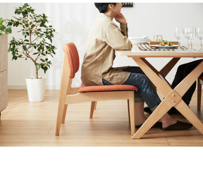 ダイニングセット 4人掛け チェア ダイニングテーブルセット ロータイプ 低め 幅160 高さ65.5 広々座面 ナチュラル ファブリック ビーチ突板 木製 おしゃれ 北欧(代引不可)