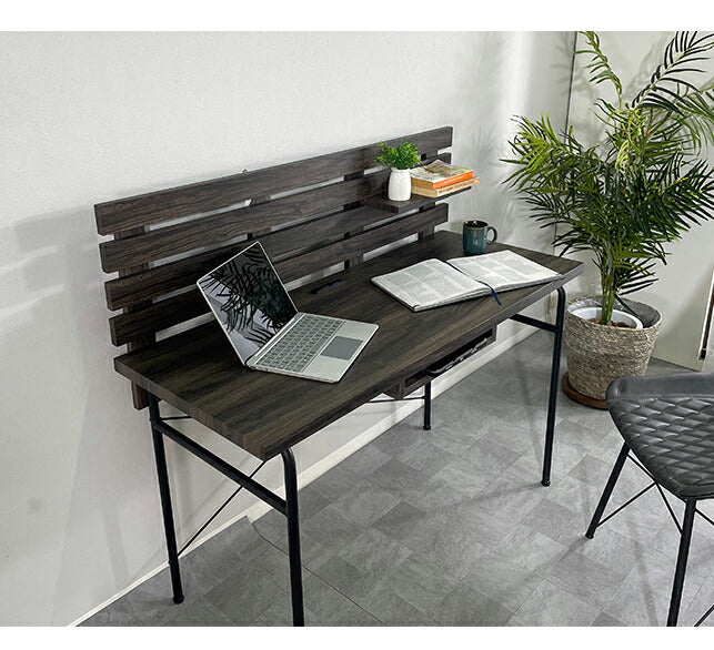 PCデスク 幅120cm パソコンデスク スチール 木目調 おしゃれ 北欧 モダン ヴィンテージ 書斎 勉強机 学習机 一人暮らし テレワーク 在宅 オフィスデスク 木製(代引不可)