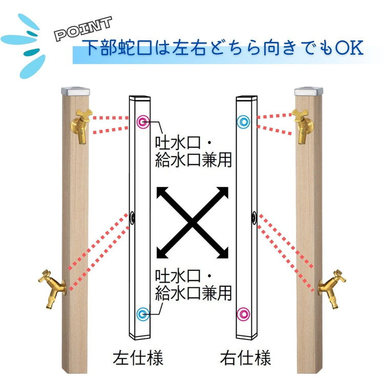 立水栓 Spre スプレスタンド 蛇口2個セット 左右仕様 3カラー 水栓柱 補助蛇口 ホース用 ガーデンパン 水受け シャインポット ガーデン ガーデニング エクステリア DIY(代引不可)