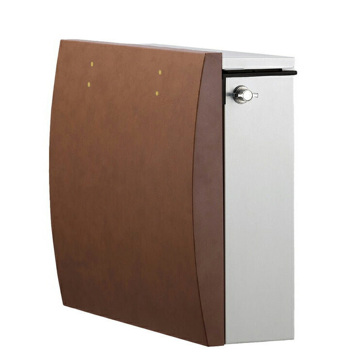 ボルサ シルバー(SL) レザー ダイヤル錠 メール便ポスト 郵便ポスト 郵便受け 新聞入れ ポスト 簡易ロック 壁付けポスト 日本製(代引不可)