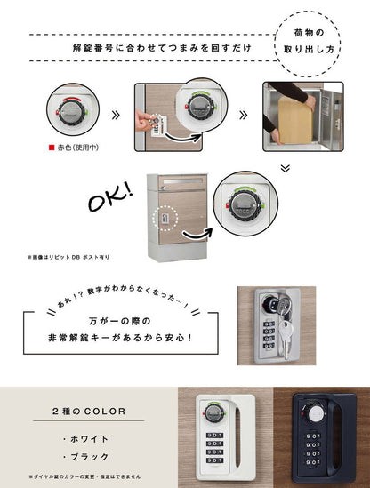 リピット DB ポスト有り(ルーフ付き) 宅配ボックス 一戸建て用 屋外 宅配ポスト 日本製 ポスト 郵便受け 宅配便 発送 受け取り おしゃれ 後付け ユニソン(代引不可)