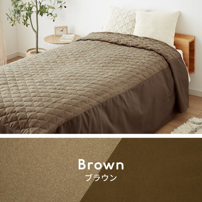 ベッドスプレッド ベッドカバー シングル 洗濯可能 丸洗い ベッドスカート マルチカバー ボックスタイプ 寝具カバー 掛けカバー スカート付き マチ付き ケーブル柄 シック 汚れ防止 ほこりよけ