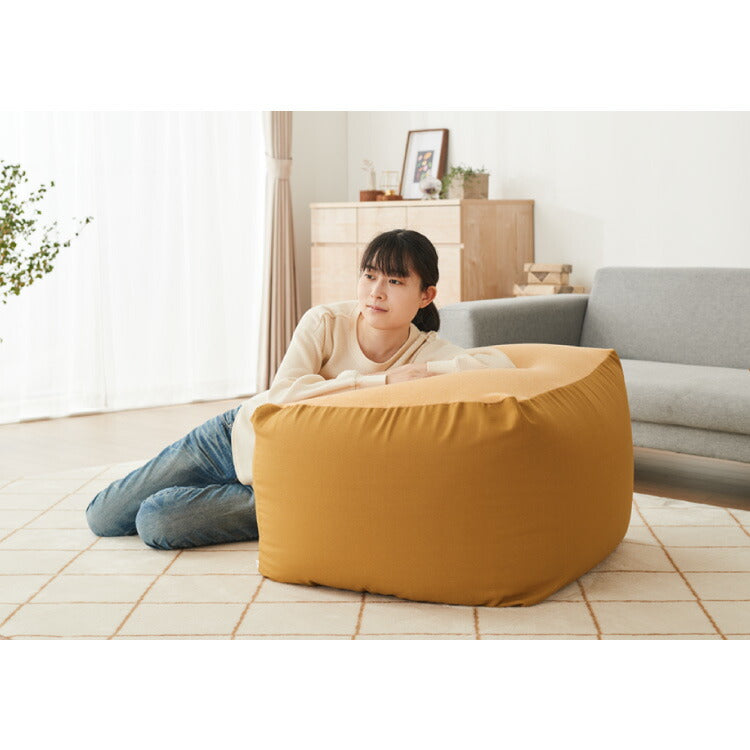 ビーズクッションカバー キャンバス生地 58×58×35cm Mサイズ omochi SQUARE カバー 布団収納袋 万能袋 クッションカバー 1人 カバーリング 洗える ウォッシャブル