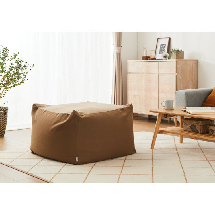 ビーズクッションカバー キャンバス生地 65×65×43cm Lサイズ omochi SQUARE カバー 布団収納袋 万能袋 クッションカバー 1人 カバーリング 洗える ウォッシャブル