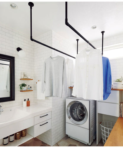 ハンギングバー 天井付Cタイプセット 140×17cm TOSO 日本製 ハンガーパイプ トーソー ディスプレイ 収納 ランドリー アルミ 取り付け diy 洋服 収納 ハンガーラック 物干し(代引不可)