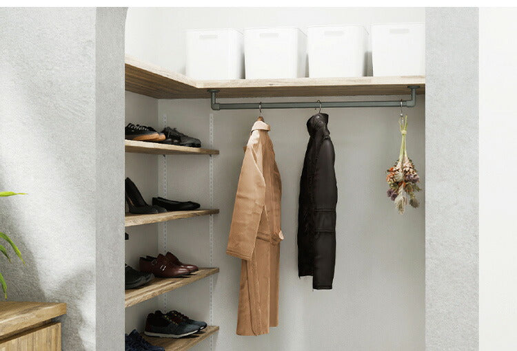 ハンギングバーH-3 天井付Cタイプセット 90×6cm TOSO 日本製 ハンガーパイプ トーソー 収納 ウォークインクローゼット ファミクロ アルミ 取り付け diy 洋服収納 ハンガーラック 物干し(代引不可)