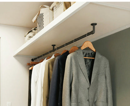 ハンギングバーH-3 天井付Lタイプセット 178×6cm TOSO 日本製 ハンガーパイプ トーソー 収納 ウォークインクローゼット ファミクロ アルミ 取り付け diy 洋服収納 ハンガーラック 物干し(代引不可)