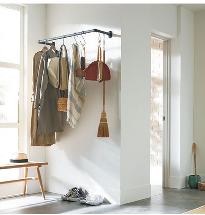 ハンギングバー H-1 正面付けCタイプセット 178cm×25cm ハンガーパイプ ハンガーラック アイアン ハンガーバー ウォールハンガー おしゃれ ハンガー インテリア(代引不可)