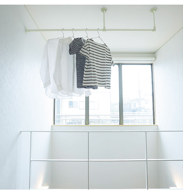 ハンギングバー H-1 天井付けLタイプセット 278cm×15cm ハンガーパイプ ハンガーラック アイアン ハンガーバー ウォールハンガー おしゃれ ハンガー インテリア(代引不可)