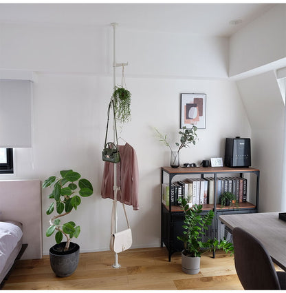 ポールハンガーセット フック大小3個入り コートハンガー 突っ張り棒 フック付き ハンガーラック ポールスタンド おしゃれ 収納 リビング 寝室 賃貸 新生活 一人暮らし TOSO トーソー Naivis ナイビス(代引不可)