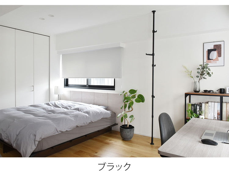 ポールハンガーセット フック大小3個入り コートハンガー 突っ張り棒 フック付き ハンガーラック ポールスタンド おしゃれ 収納 リビング 寝室 賃貸 新生活 一人暮らし TOSO トーソー Naivis ナイビス(代引不可)