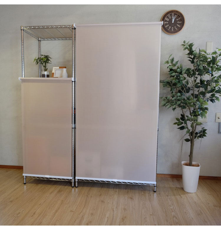 TOSO トーソー スチールラック用ロールスクリーン 120×180cm カーテンレール用ブラケット付き コードレスタイプ 目隠し 収納目隠し 目隠しカーテン 取り付け簡単(代引不可)