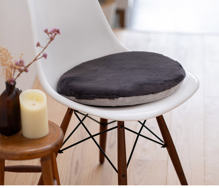 シートクッション 直径40cm 円形 無地 もこもこ 吸湿 発熱 ラウンド あったか かわいい 北欧 おしゃれ インテリア リビング ダイニング クッション シンプル 秋冬 四角 プレゼント ギフト 丸型(代引不可)