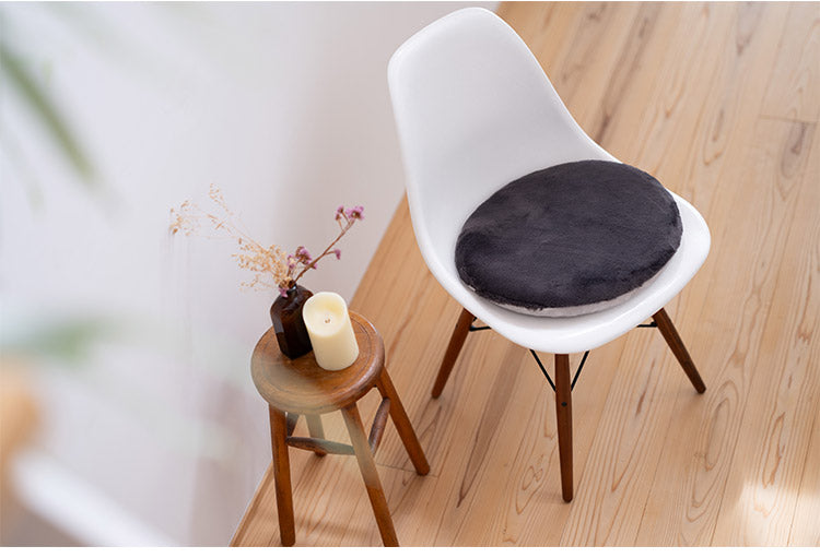 シートクッション 直径40cm 円形 無地 もこもこ 吸湿 発熱 ラウンド あったか かわいい 北欧 おしゃれ インテリア リビング ダイニング クッション シンプル 秋冬 四角 プレゼント ギフト 丸型(代引不可)