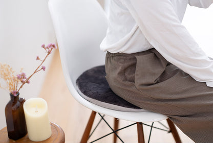 シートクッション 直径40cm 円形 無地 もこもこ 吸湿 発熱 ラウンド あったか かわいい 北欧 おしゃれ インテリア リビング ダイニング クッション シンプル 秋冬 四角 プレゼント ギフト 丸型(代引不可)