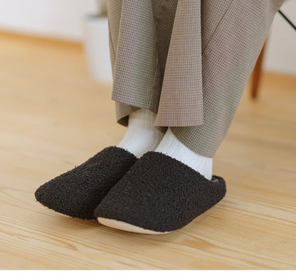ルームシューズ スリッパ シンプル ボア 厚底 あったか 暖かい 秋冬 もこもこ 無地 シンプル コンパクト おしゃれ かわいい 北欧 インテリア アウトドア 屋外 リビング(代引不可)