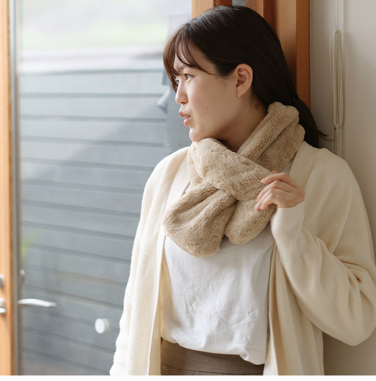 ティペット マフラー 吸湿 発熱 もこもこ 暖か ふわふわ 節電 省エネ 秋冬 無地 シンプル おしゃれ かわいい 北欧 インテリア ストール ネックウォーマー もふもふ カジュアル プレゼント(代引不可)