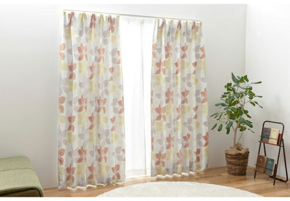 遮光カーテン 2枚セット カーテン 遮光2級 遮光カーテン 2級遮光カーテン 形状記憶加工 プリーツ フェミニン ドレープカーテン おしゃれ 花柄 ブルーメン(代引不可)