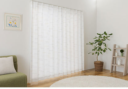 アルファベット レースカーテン 2枚組 幅100 丈133 176 198 昼見えにくい UVカット 紫外線対策 ミラーレース 遮熱 保温 省エネ エコ 子供 子供部屋 ウォッシャブル 子ども 洗濯可能(代引不可)