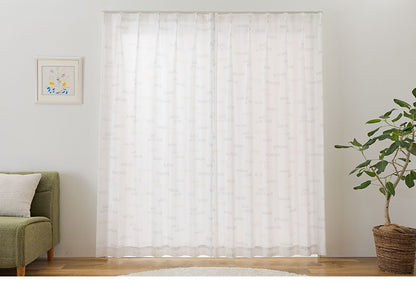 アルファベット レースカーテン 2枚組 幅100 丈133 176 198 昼見えにくい UVカット 紫外線対策 ミラーレース 遮熱 保温 省エネ エコ 子供 子供部屋 ウォッシャブル 子ども 洗濯可能(代引不可)