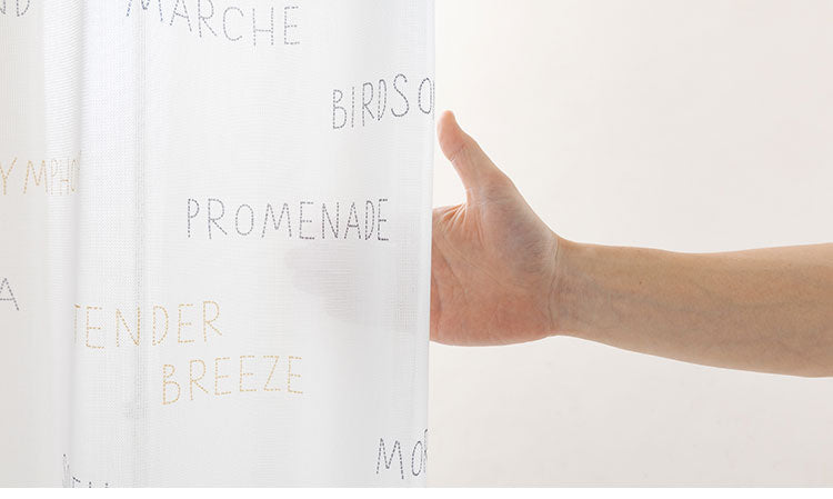 アルファベット レースカーテン 2枚組 幅100 丈133 176 198 昼見えにくい UVカット 紫外線対策 ミラーレース 遮熱 保温 省エネ エコ 子供 子供部屋 ウォッシャブル 子ども 洗濯可能(代引不可)