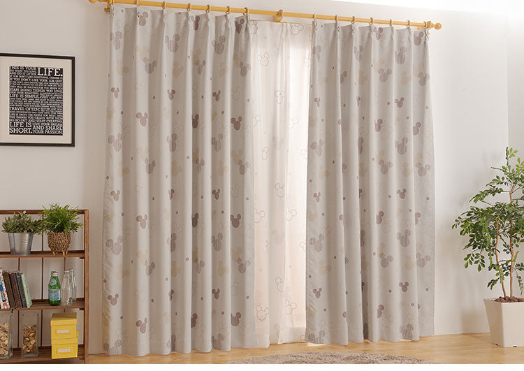 ディズニー カーテン 2枚組 幅100cm 丈185cm 遮光カーテン 洗える タッセル付き アジャスターフック付き おしゃれ 寝室 リビング 子供部屋 かわいい 【Disney】(代引不可)