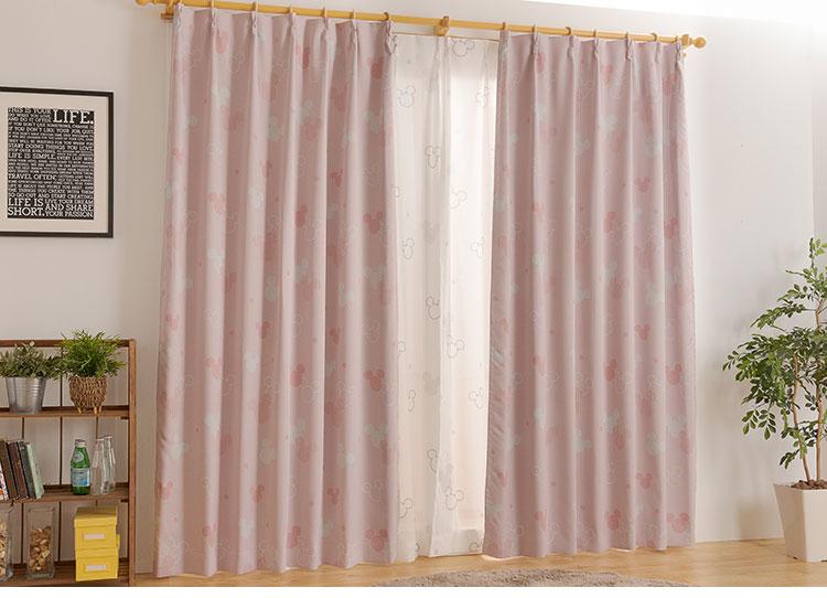 ディズニー カーテン 2枚組 幅100cm 丈200cm 遮光カーテン 洗える タッセル付き アジャスターフック付き おしゃれ 寝室 リビング 子供部屋 かわいい 【Disney】(代引不可)