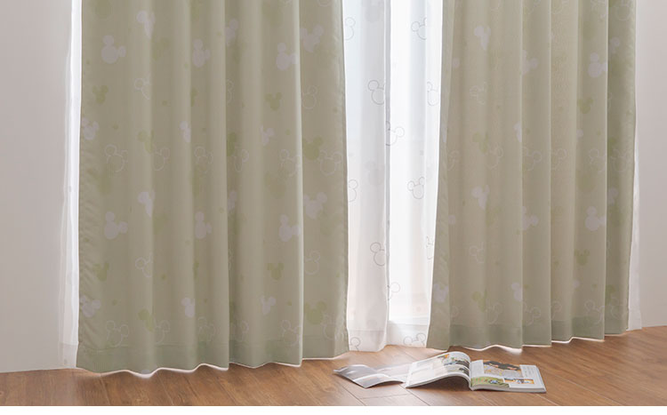 ディズニー カーテン 2枚組 幅100cm 丈210cm 遮光カーテン 洗える タッセル付き アジャスターフック付き おしゃれ 寝室 リビング 子供部屋 かわいい 【Disney】(代引不可)