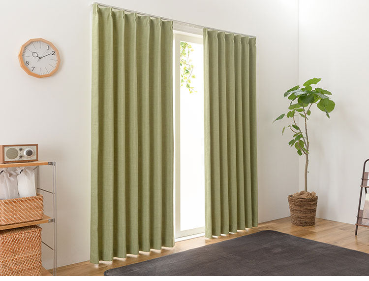 2級遮光 カーテン 2枚組 幅100 丈135 178 200 省エネ 遮熱 断熱 保温 節電 全6色 多色 無地 シンプル 遮光 ベージュ カーテン ドレープカーテン タッセル付き ウォッシャブル(代引不可)