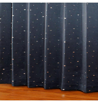 星柄 ドレープカーテン 2級遮光 幅100cm 丈135/178/200cm 2枚組 2枚セット おしゃれ かわいい かっこいい 遮光カーテン ウォッシャブル 洗える カーテン(代引不可)