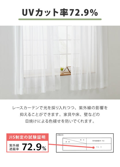 レースカーテン 日本製 防炎 UVカット 紫外線 断熱 保温 省エネ エコ ミラー 昼見えにくい アジャスターフック付き プライバシー ホワイト 15サイズ 多サイズ ウォッシャブル(代引不可)