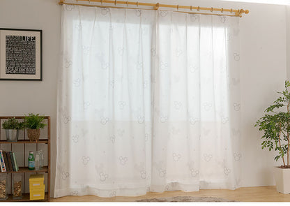 ディズニー UVカット レースカーテン 幅100cm 丈176cm ボイルカーテンカーテン リビング 寝室 子供部屋 カーテン レース おしゃれ かわいい デザイン 【Disney】(代引不可)