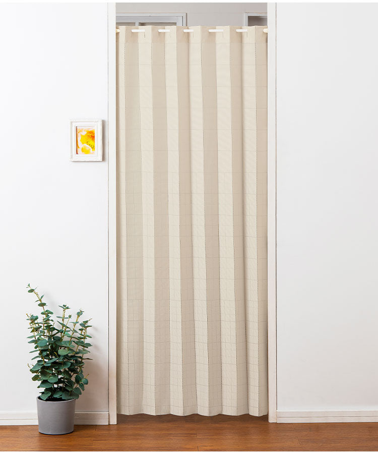間仕切りカーテン 防炎 日本製 100×180cm 遮熱 保温 フリーカット 省エネ 洗える 手洗い 取付簡単 アコーディオン ファイアディフェンス 断熱保温 カーテン 目隠し ベージュ ブラウン 突っ張り棒(代引不可)