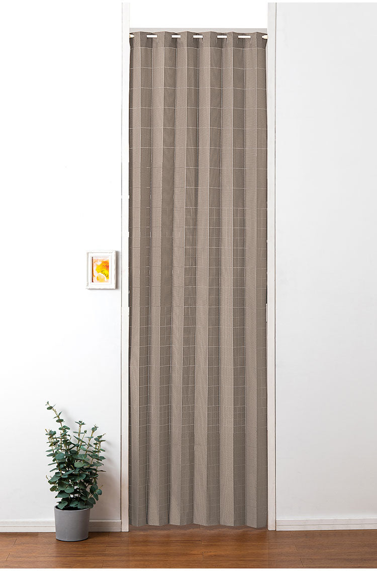 間仕切りカーテン 防炎 日本製 100×250cm 遮熱 保温 フリーカット 省エネ 洗える 手洗い 取付簡単 アコーディオン ファイアディフェンス 断熱保温 カーテン 目隠し ベージュ ブラウン 突っ張り棒(代引不可)