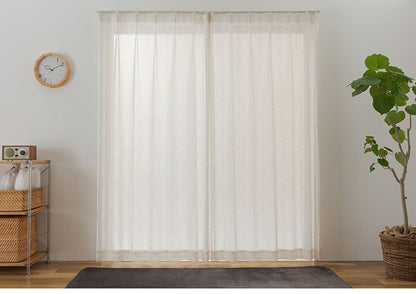 レースカーテン 2枚組 幅100 丈133 176 198 天然素材風 自然風 アイボリー おしゃれ 雰囲気 ウォッシャブル かわいい 一人暮らし 洗濯可能(代引不可)