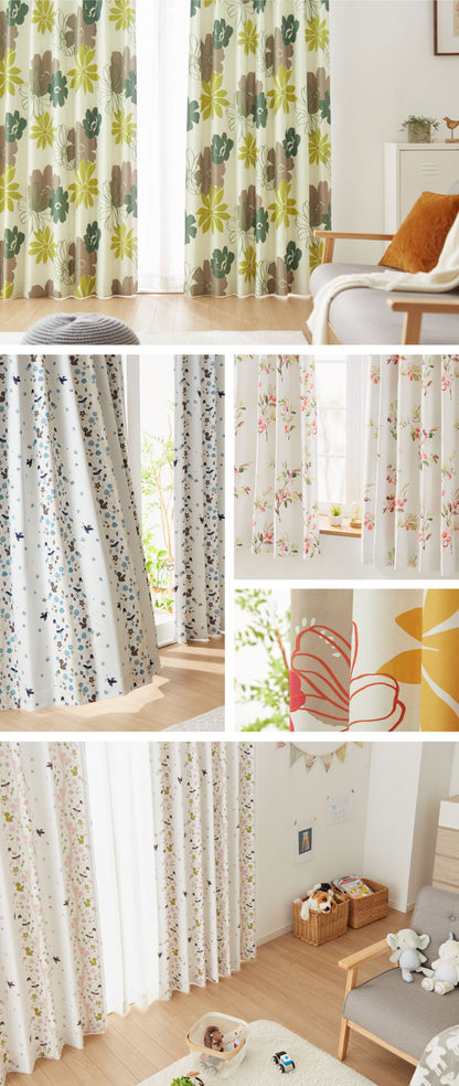 カーテン 2枚組 北欧 遮光 100×135 100×178 100×200 かわいい おしゃれ 2枚セット 断熱 採光 北欧テイスト 韓国風 子供部屋 ドレープカーテン 柄 リーフ柄 花柄 シンプル(代引不可)