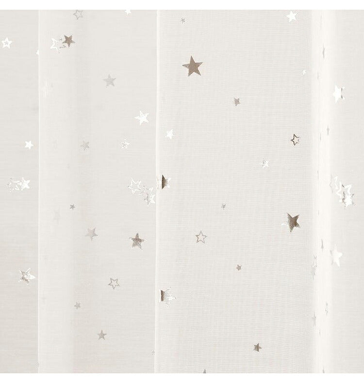 星柄 レースカーテン 幅100cm 丈133/176/198cm 2枚組 2枚セット おしゃれ かわいい かっこいい 遮光カーテン ウォッシャブル 洗える カーテン(代引不可)