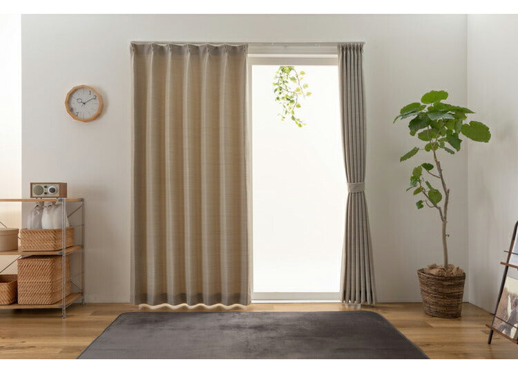 ドレープカーテン 遮光タイプ 3級遮光 遮光カーテン 光を程よく取り入れる 無地 シンプル ストライプ カーテン ドレープカーテン タッセル付き ウォッシャブル(代引不可)