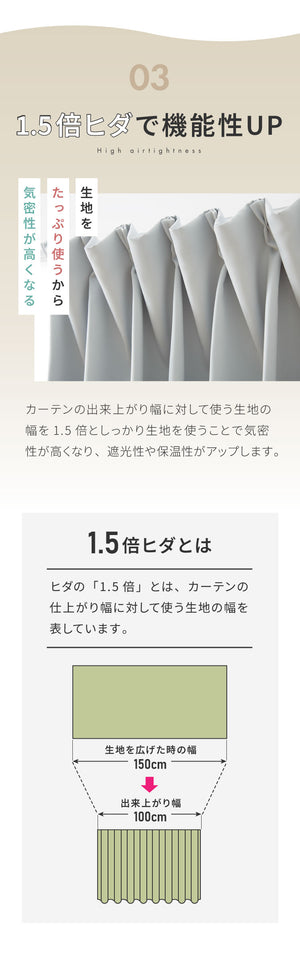 1級遮光カーテン 4枚セット 2枚セット 幅100 幅150 7サイズ カーテン レースカーテン付き 遮光 遮熱 UVカット 紫外線 保温 節電 省エネ 冷暖房効率 遮像 プライバシー 防犯(代引不可)