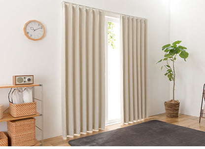 防炎 2級遮光 遮光カーテン 全31サイズ 2枚組 省エネ 遮熱 断熱 保温 節電 タッセル付き ウォッシャブル グリーン アイボリー 無地 シンプル ナチュラル カーテン ドレープカーテン(代引不可)