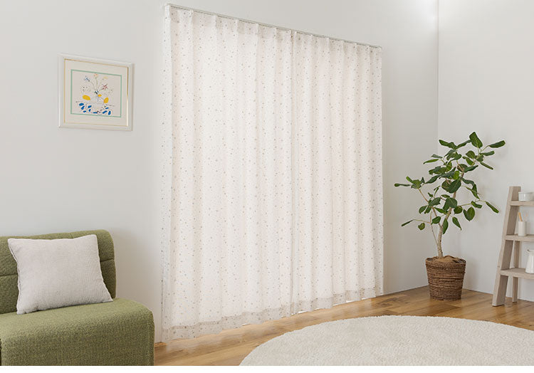 レースカーテン 星柄 2枚組 UVカット 幅100 丈133 176 198 紫外線 昼夜見えにくい 遮像レース 遮像 ミラーレース 防犯 断熱 保温 省エネ エコ 節電 子供 子供部屋 ウォッシャブル 洗濯可能(代引不可)